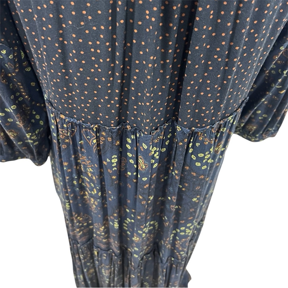 Malia Mills Flowy Button Front 3/4 Sleeve Maxi Shirt Dress - Picture 11 of 16